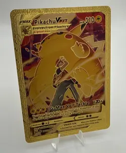 Pikachu VMAX TG17/TG30 Gold Textured Metallic Foil Custom Pokemon Card - Image 1