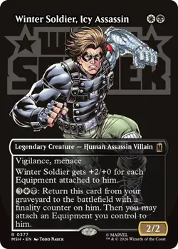1x Winter Soldier, Icy Assassin - Foil - Borderless MTG - Marvel Super Heroes - - Image 1