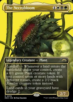 1x The Necrobloom - Borderless MTG - Modern Horizons 3 - Moderate Play - Image 1