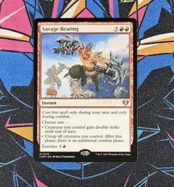 Savage Beating NM Regular 0252 MTG Commander Masters Unplayed Magic Gathering - Image 1