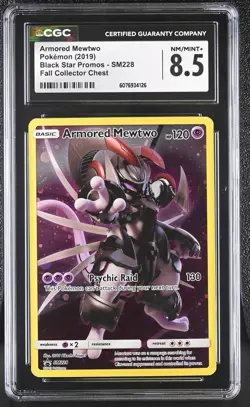 2019 POKEMON SM BLACK STAR PROMO ARMORED MEWTWO #SM228 CGC 8.5 NM #6076934126 - Image 1