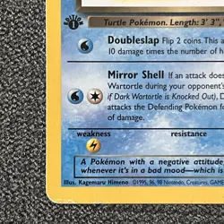 1st Edition Dark Wartortle 46/82 MP - Team Rocket - WOTC Vintage Pokemon TCG - Image 5