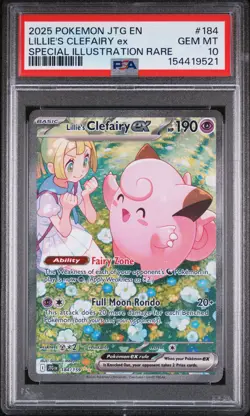 2025 POKEMON JTG EN-JOURNEY TOGETHER #184 LILLIE'S CLEFAIRY EX PSA 10 - Image 1