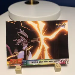 Pokemon Topps Trying Out The New Toy Mewtwo Strikes Back #7 Non Holo - Image 1
