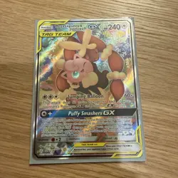 Pokemon TCG Mega Lopunny Jigglypuff GX Tag Team Full Art 226/236 Cosmic Eclipse - Image 1