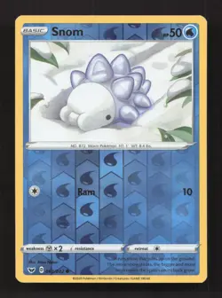 Snom 063/202 Common Sword & Shield Pokemon Reverse Holo Moderately Played - Image 1