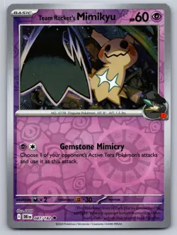 Team Rocket's Mimikyu 087/182 Uncommon Destined Rivals Pokemon Reverse Holo NM - Image 1