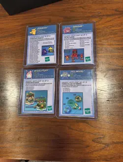 1999 Pikachu Pokemon Card Hasbro Toy Wishes Magazine Foil, Hand Cut Set 1-4 LP - Image 2