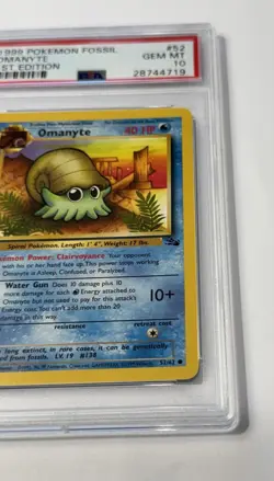1999 Pokemon 1st Edition Fossil Omanyte #52 Card WOTC TCG Gem Mint PSA 10 💎 - Image 3