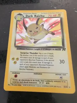 Dark Raichu ⭐ 83/82 Holo Secret Rare Team Rocket 2000 Pokemon HP - Image 2