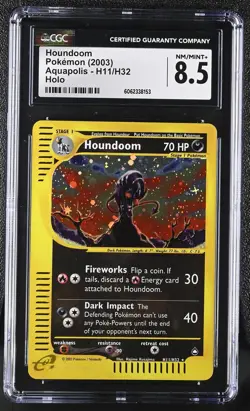 CGC 8.5 Houndoom 2003 Aquapolis H11/H32 Holo Pokemon Card - Image 1