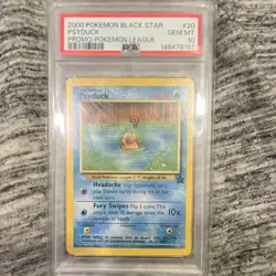 WotC Pokemon TCG 2000 Black Star Promo Psyduck 20/53 Pokemon League PSA 10 - Image 1