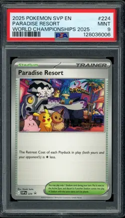 Pokemon PSA 9 2025 Paradise Resort SVP 224 World Championships Anaheim Promo - Image 1