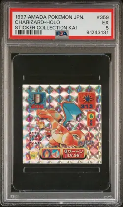 Pokemon Charizard #359 Holo 1997 Amada Sticker Collection Kai PSA 5 EX - Image 1