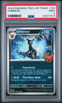 2024 POKEMON TRICK OR TRADE #130 UMBREON PSA 9 - Image 1