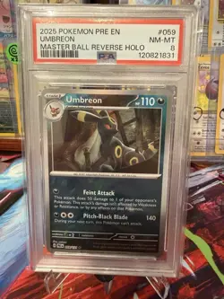 2025 POKEMON PRE EN-PRISMATIC EVOLUTIONS MASTER BALL REVERSE HOLO UMBREON - Image 1