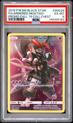 2019 Pokemon SM Black Star Promos SM228 Armored Mewtwo PSA 6 146395182 - Image 1