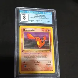 Charmander Team Rocket 1st Edition 50/82 CGC 8 Graded Pokemon Card 2000 - Image 1