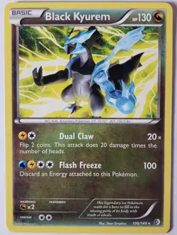 Black Kyurem 100/149 VLP - RARE Non Holo Boundaries Crossed Pokemon Card - Image 1