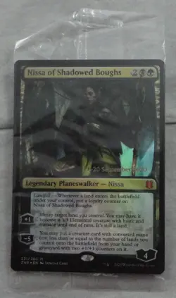 Magic The Gathering Nissa of Shadowed Boughs Rare Prerelease Foil Card ZNR - Image 1