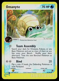 Pokemon Card - Omanyte Sandstorm 70/100 Reverse Holo Common - Image 1