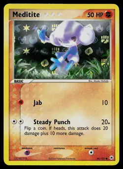 Pokemon Card - Meditite Hidden Legends 66/101 Reverse Holo Common - Image 1