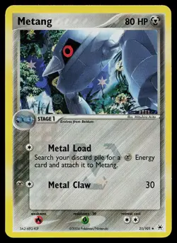 Pokemon Card - Metang Hidden Legends 21/101 Reverse Holo Rare - Image 1