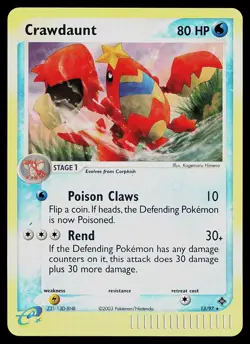 Pokemon Card - Crawdaunt Dragon 13/97 Reverse Holo Rare - Image 1