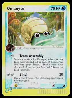Pokemon Card - Omanyte Sandstorm 70/100 Reverse Holo Common - Image 1