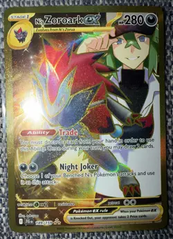 Pokemon TCG Journey Together N's Zoroark EX Gold Secret Rare Card 189/159 NM/M - Image 1