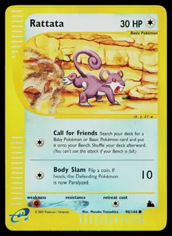 Pokemon Card - Rattata Skyridge 90/144 Reverse Holo Common - Image 1