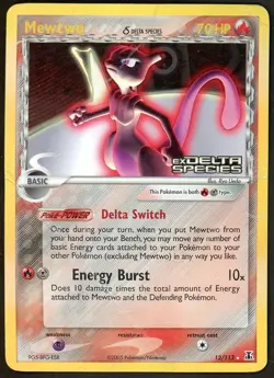 Mewtwo 12/113 Delta Species Reverse Holo Pokemon 2005 Rare Card - Image 1