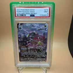 Pokemon Rayquaza VMAX Evolving Skies Secret Rare Full Alt Art #218 PSA 9 Mint - Image 1