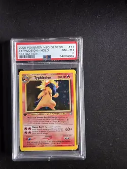 2000 POKEMON NEO GENESIS 1ST EDITION #17 TYPHLOSION-HOLO PSA 8 - Image 1