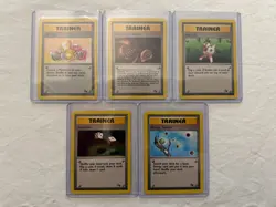 Excellent Condition Pokemon Fossil Unlimited Trainer Set 58-62 - NM/LP - Image 1