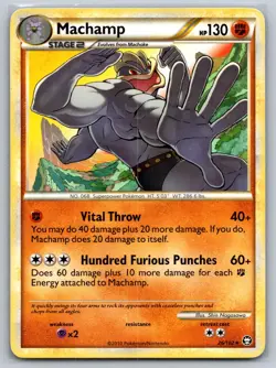 MACHAMP 26/102 RARE HGSS TRIUMPHANT POKEMON MP - Image 1