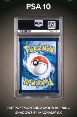 2017 Pokemon Sun & Moon Burning Shadows #64 Machamp GX PSA 10 - Image 2