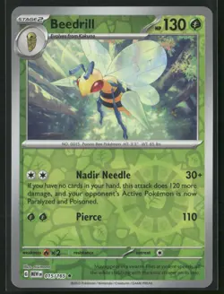Pokemon 151 Beedrill 015 Reverse Holo - Image 1