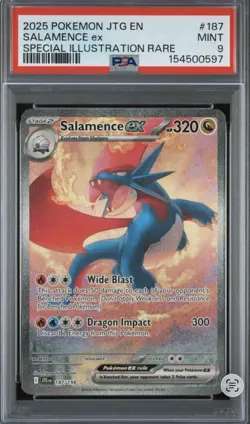 2025 Pokemon Journey Together Salamence ex 187/159 SIR PSA 9 Mint - Image 1