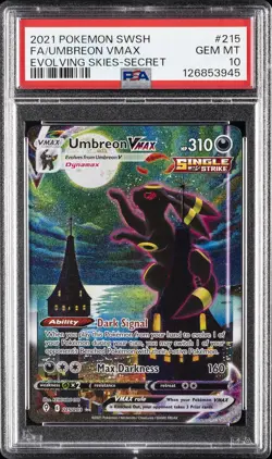 2021 POKEMON SWORD & SHIELD EVOLVING SKIES SECRET FULL ART/UMBREON VMAX PSA 10 - Image 1