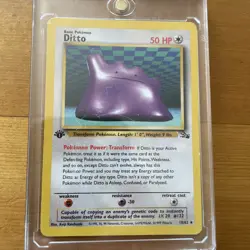 Ditto Pokemon 199 Rare Fossil 18/62 FIRST EDITION - Image 1
