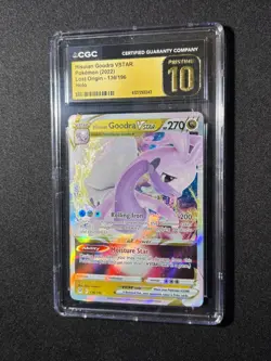 Pokemon 2022 Lost Origin Hisuian Goodra VSTAR 136/196 UR Holo CGC Pristine 10 EN - Image 1