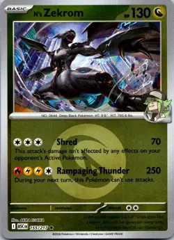 N's Zekrom (Energy Symbol Pattern) 155/217 Rare Ascended Heroes Pokemon NM - Image 1