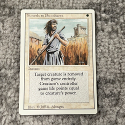 Swords To Plowshares MTG Revised Magic The Gathering Uncommon Moderate Play MP - Image 1