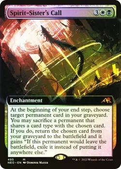 Spirit-Sister's Call Foil Extended Art Kamigawa Neon Dynasty NM MTG - Image 1