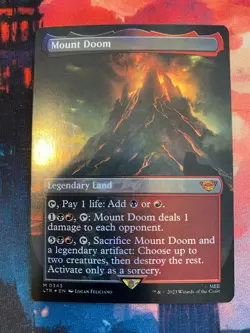 MTG Lord of the Rings Mount Doom Borderless Foil - Image 1