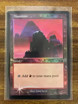 MTG✨Arena League 1999 Promo MOUNTAIN FOIL (Urza’s Saga)✨NM/M Avon Art UNPLAYED ! - Image 1