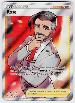 ROSE 189/189 ULTRA RARE DARKNESS ABLAZE POKEMON HOLO NM/M - Image 1