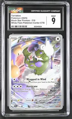 Tornadus Pokemon Center 210 CGC 9 - 2025 SV Promos White Flare PC ETB - Image 1