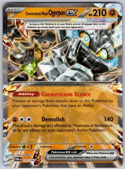 Cornerstone Mask Ogerpon ex 112/167 Double Rare Twilight Masquerade Pokemon NM - Image 1